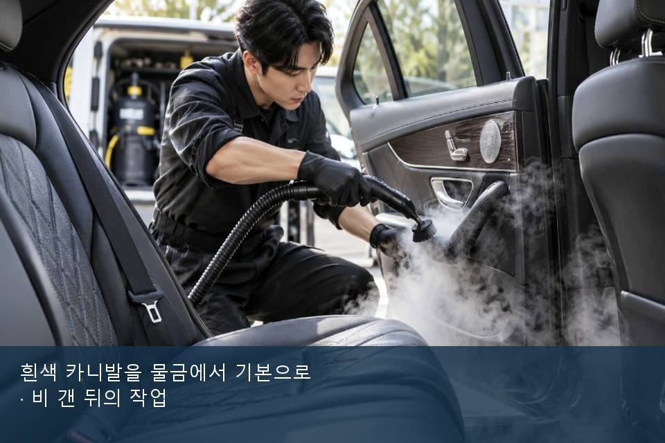 흰색 카니발을 물금에서 기본으로 · 비 갠 뒤의 작업