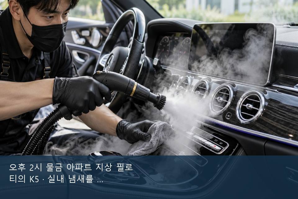 오후 2시 물금 아파트 지상 필로티의 K5 · 실내 냄새를 연 기록